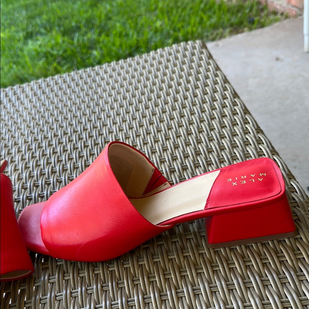 Alex Marie Red Mules Sleek Slip-On Design